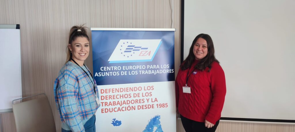 Nuestra delegada FTSP CANARIAS Beatriz Setgasy con Laura Estévez, Responsable de Comunicación Confederal de USO