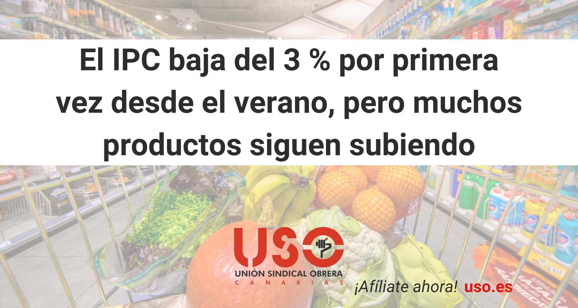 El IPC baja del 3 % por primera vez desde el verano, pero muchos ...